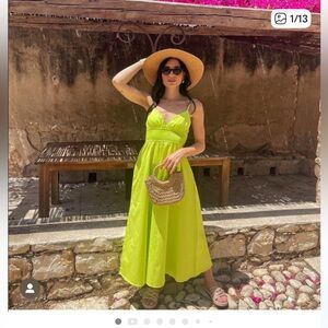 Zara Vibrant Green Midi Dress